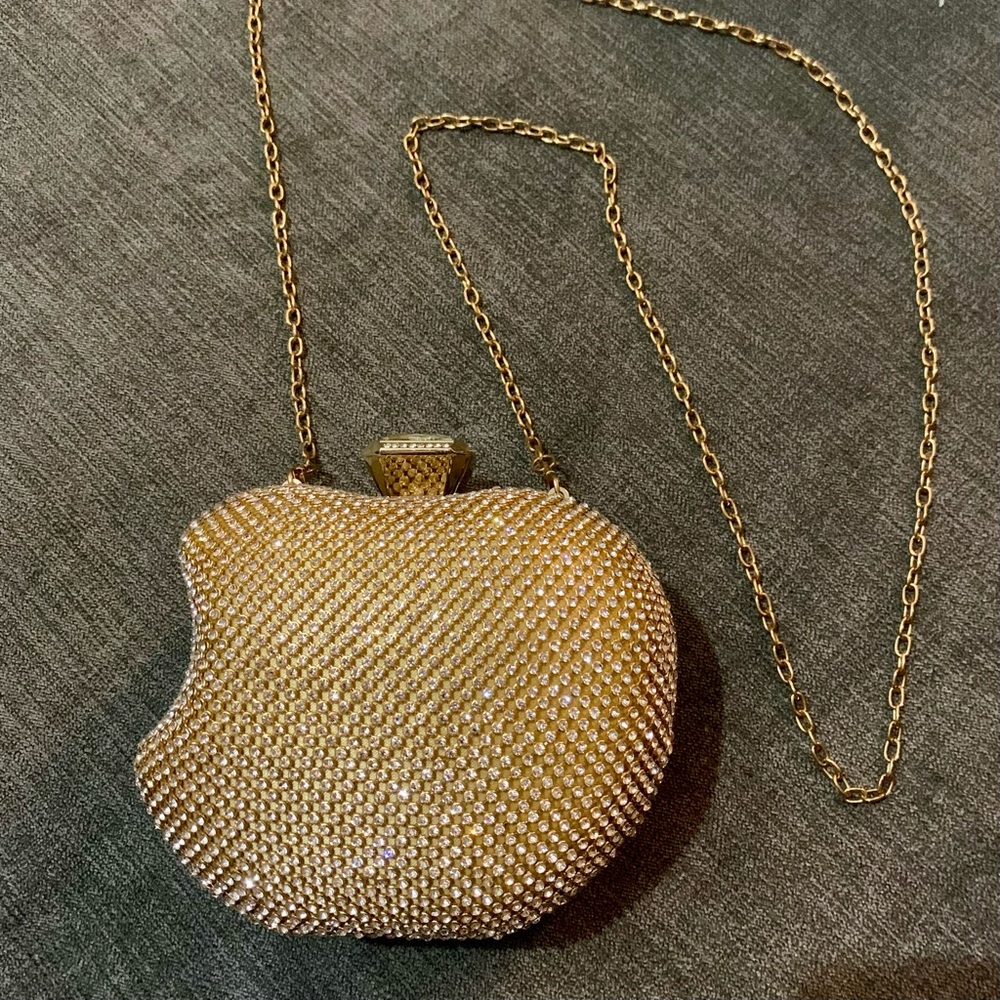 Gold Jeweled Apple Clutch - Picture 8 of 9